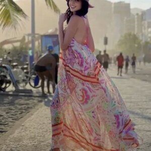 Zara Multicolor Paisley Maxi Dress/swim coverup boho dress